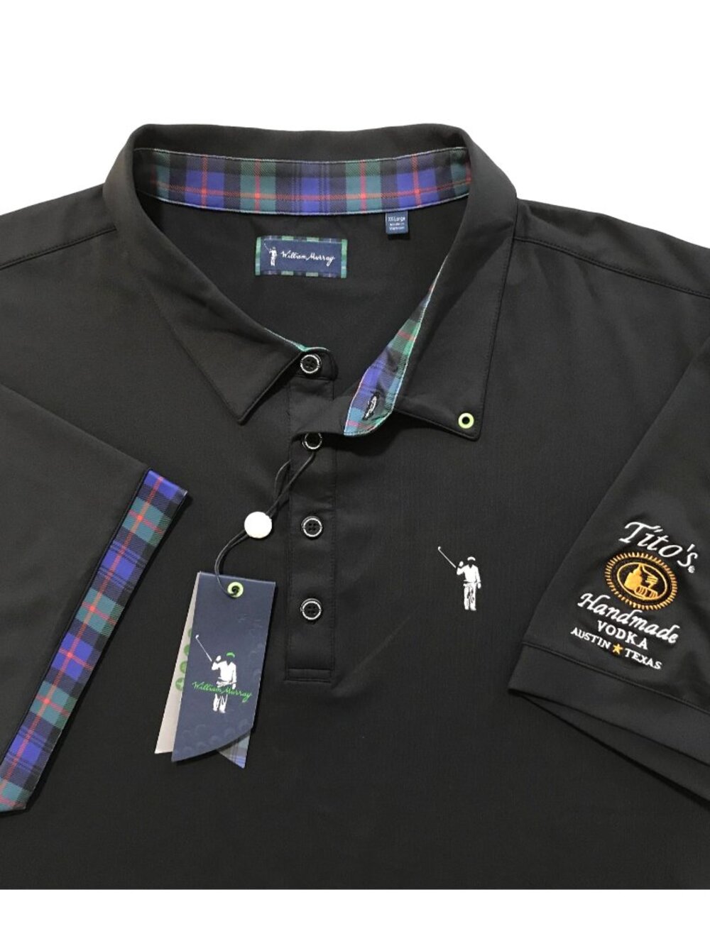 Men's William Murray Polo Shirt-Tito's Handmade Vodka Logo-Size 2XL